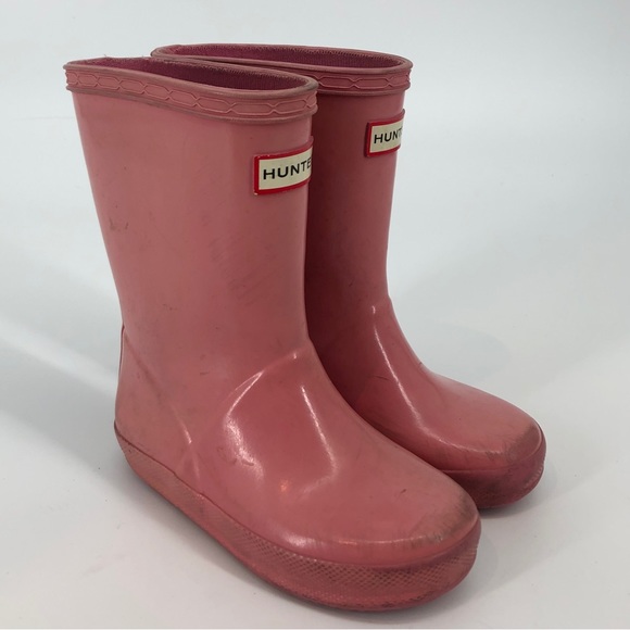 Hunter Shoes Hunter Kids Original First Gloss Rain Boot Pink Girls